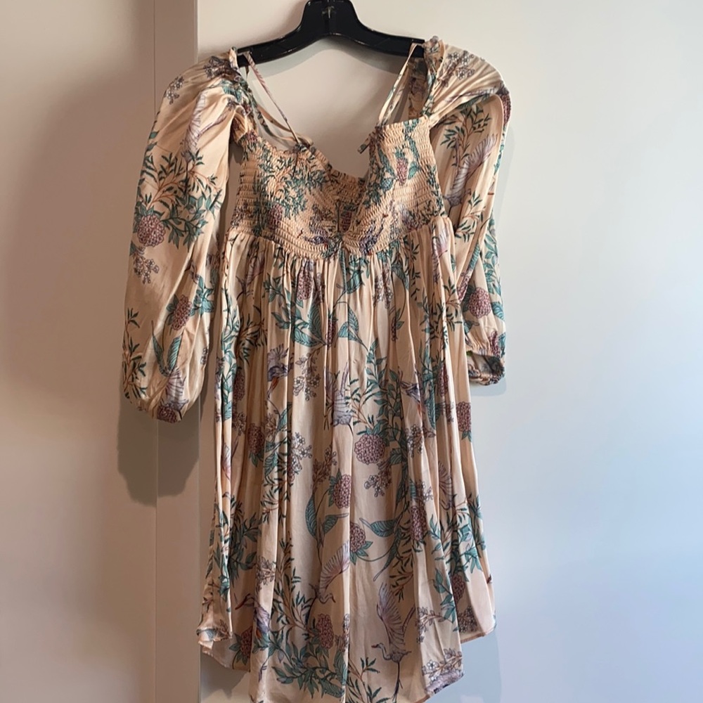 Zara mini off the shoulder silk dress